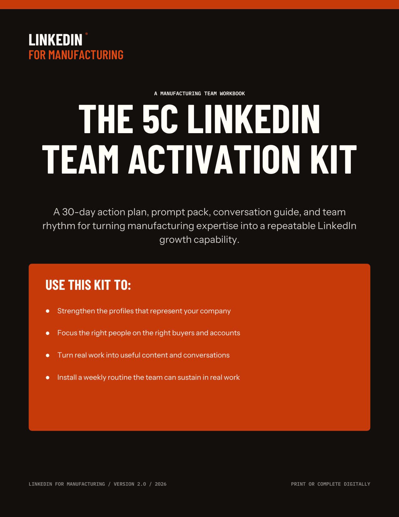 Cover of the 5C LinkedIn Team Activation Kit