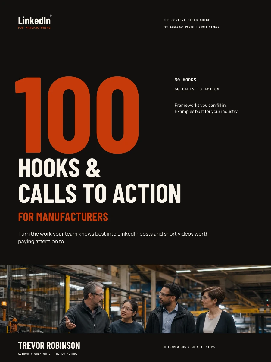 100 Hooks and Calls to Action for Manufacturers, by Trevor Robinson