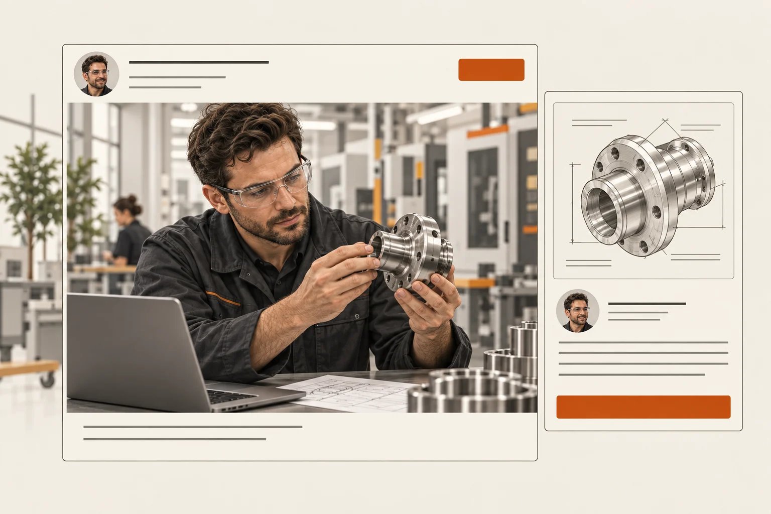 Manufacturing experts preparing practical professional content from their work.